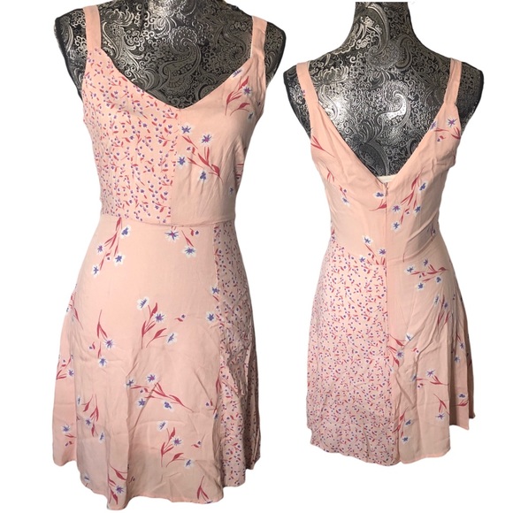 Bebop peach pink short flowered‎ patch dress small - Picture 1 of 10